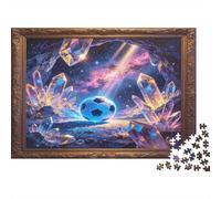 Fútbol de Cristal Cósmico Puzzle de 1000 Piezas Papel para Adultos Noche Estrellada Misteriosa Juego de Puzzle 1000 Piezas Relajación Familia Hogar 38x26cm/1000pcs