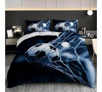 FúTbol Deportivo En 3D Funda Nórdica Soltero Juego De Ropa De Cama 150x220 cm Cama 90 cm Blanco Microfibra Cepillada Suave Fundas Nórdicas para Niños Adulto Adolescente