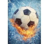 FúTbol Diamond Painting, 5D Diamond Painting Adultos Flame, DIY Manualidades Adultos Kit Punto de Cruz, Cuadro Diamantes Cristal Bordado Artesanía, Decoración Hogar, Regalo Mujer 90x120cm fjh-5632
