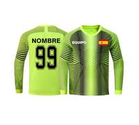 Futbol Equipación Portero Niño Hombre Personalizada Pantalon+Portero+Futbol+Niño con Tu Nombre y Número Camiseta de Futbol