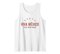 Fútbol Fan 2026 Viva México Juega con Corazón Camiseta sin Mangas