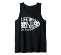 Fútbol Funny Life Is About Goles & Assists Futbolista Camiseta sin Mangas