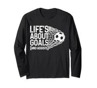 Fútbol Funny Life Is About Goles & Assists Futbolista Manga Larga