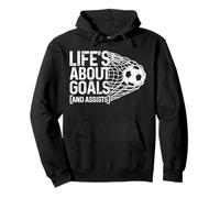 Fútbol Funny Life Is About Goles & Assists Futbolista Sudadera con Capucha