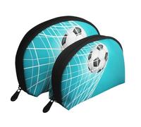 Fútbol GOL Fútbol Ganar, Bolsa de Maquillaje de Concha, Monedero pequeño para Mujer, Bolsa de artículos de tocador, Bolsa de cosméticos, 2 Piezas