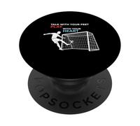 Fútbol Habla con Tus Pies Juega con Tu Corazón PopSockets PopGrip Adhesivo