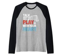 Fútbol Habla con Tus Pies Juega con Tus Jugadores Divertido Diseño Camiseta Manga Raglan