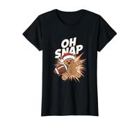 Fútbol Hombre De Jengibre Navidad Oh Snap Xmas Camiseta gráfica económica, Mujer, Negro, L
