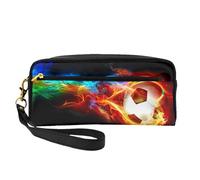 Fútbol Impreso, Bolsa de Maquillaje Bolsa de cosméticos Bolsa de Aseo de Viaje portátil Estuche de Cuero para Mujeres y niñas
