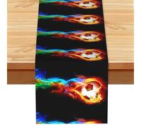 Fútbol Impreso,Camino de Mesa de Lino sintético para el hogar, Fiestas, comedores, 33 x 183 cm