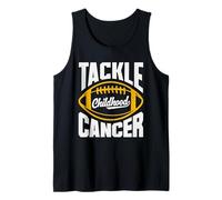 Fútbol Infantil Cáncer Guerreros Cinta Oro Concientización Camiseta sin Mangas
