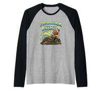 Fútbol Mamá A Un Pequeño Bulldozer Gridiron Espectador Camiseta Manga Raglan