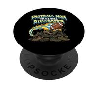 Fútbol Mamá A Un Pequeño Bulldozer Gridiron Espectador PopSockets PopGrip Adhesivo