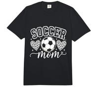 Fútbol Mamá Corazón Orgullosos Padres Apasionado Equipo Partidario Comfort Colors Adult Heavyweight T-Shirt