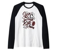 Fútbol Mamá & Esposa Gameday Snap Block Run Score Texto Negro Camiseta Manga Raglan