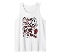 Fútbol Mamá & Esposa Gameday Snap Block Run Score Texto Negro Camiseta sin Mangas