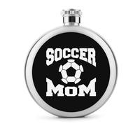 Fútbol Mom Flask para licor, botella de vino portátil, bonita funda de acero inoxidable