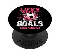 Fútbol, niñas y Mujeres | La Vida se Trata de Objetivos y asistencias PopSockets PopGrip Adhesivo