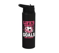 Fútbol, niñas y mujeres | La vida se trata de objetivos y asistencias Stainless Steel Insulated Water Bottle
