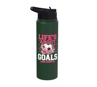 Fútbol, niñas y mujeres | La vida se trata de objetivos y asistencias Stainless Steel Insulated Water Bottle
