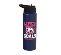 Fútbol, niñas y mujeres | La vida se trata de objetivos y asistencias Stainless Steel Insulated Water Bottle