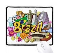 Fútbol Oscar Niemeyer Brasil Doodle Alfombrilla De Escritorio Antideslizante Alfombrilla De Ratón Portátil Mousepad para Ordenador Pc Hogar 25X30Cm
