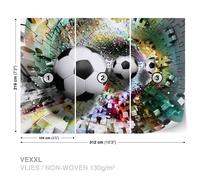 Fútbol Papel Pintado Dormitorio Infantil de Colores Pared Mural + Gratis