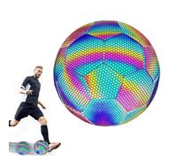 Fútbol reflectante resistente al desgaste Fútbol luminoso Fútbol holográfico, fútbol iluminado para juegos nocturnos y entrenamiento, balón de fútbol que brilla en la oscuridad para niños adultos