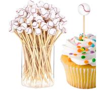 Fútbol Toothpicks Appetizers, 12 cm de largo Appetizers Toothpicks Béisbol Soccer Cupcake Toppers, 100 unidades Decorative Food Sandwich Skewers for Holiday Decorations
