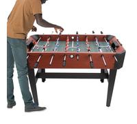 Futbolín de 120 cm, con 8 barras de acero y plástico, mesa de juego robusta para entretenimiento familiar, habitación infantil y oficina, color negro y marrón rojizo