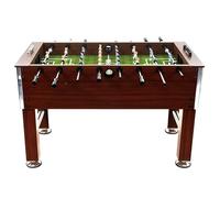 Futbolín de acero de 60 kg - Mesa de futbolín de MDF y acero, 140 x 74,5 x 87,5 cm, color marrón, resistente y duradera para el hogar, la oficina o la restauración