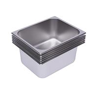 Futchoy 6 recipientes apilables de acero inoxidable 1/2 Gastro Recipiente rectangular Gastronorm (33 x 26 x 15)