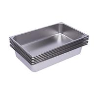 Futchoy 6 recipientes de acero inoxidable apilables 1/1 Gastro Recipiente rectangular Gastronorm sartén (53 x 33 x 10)