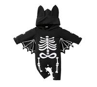 FUTERLY Disfraz Murcielago Bebe, Disfraz Halloween Bebé, Disfrazs Esqueleto Bebe, Traje Halloween Bebé, Disfraces Halloweens Bebes, Conjunto de Halloweens para Bebes, 6-9 Meses
