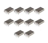 Futheda 10 Conectores de Enchufe USB 2.0 Macho Tipo A de 4 Pisos de 90 Grados PCB de Montaje Blanco