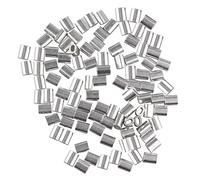 Futheda 100 piezas 1,0 mm cable cuerda de alambre de aluminio forma ovalada mangas Clips Crimping Loops tono plata