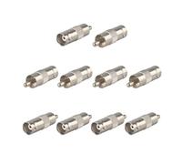 Futheda 10PCS BNC Female to RCA Male RF Coaxial Connector Coax RG6 Coupler Adapter BNC Jack to RCA Plug Straight Converter Coaxial Cable Connector for CCTV 6 10 20 Surveillance Video Security Camera
