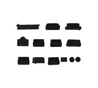 Futheda 13 unids/1 Unidades Universal Portátil Silicona Anti Polvo Plug Puertos Tapa Tapa Protectora Tapón Compatible con USB Accesorios de Ordenador Negro