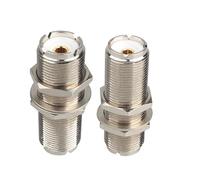 Futheda 2 adaptadores SO239 PL259 UHF hembra a UHF hembra, conector coaxial RF de baja pérdida, compatible con radioaficionado, enrutador, WiFi, amplificador de señal, cable de extensión de antena de