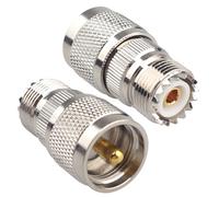 Futheda 2 conectores coaxiales UHF macho a hembra PL259 a SO239, adaptador recto, conectores de cable coaxial RF compatibles con antena Wi-Fi FPV Ham Radio Teléfono amplificador de señal Walkie-Talkie