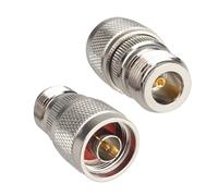 Futheda 2 conectores N macho a N hembra, tipo N, ángulo recto, 90 grados, RF de baja pérdida, adaptador coaxial compatible con radioaficionado, enrutador, antena Wi-Fi, cable de extensión de antena de
