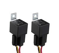 Futheda 2 Piezas 12V 40A Relé de Coche con Arnés de Enchufes con Cables etiquetados de Color para Coche, 4 Pin Terminal SPST Vehículo Auto Barco Carro Relé Relay Relais Relés