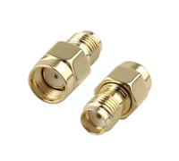 Futheda 2 Piezas Adaptador Coaxial RP-SMA Macho a SMA Hembra Conector Coaxial RP-SMA Enchufe a SMA Jack para Antena Wifi Cable de Entensión Enrutador