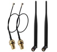 Futheda 2 Piezas Antena 915MHz NB-IOT SMA Macho 5dBi＋15cm IPX U.FL MHF1 a SMA Hembra Cable Coaxial para Enrutador WiFi Tarjeta de Red Inalámbrica Cámara IP de Seguridad Monitor de Videovigilancia