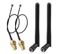 Futheda 2 Piezas Antena WiFi Doble Banda 2.4GHz 5GHz 5.8GHz 3dBi RP-SMA Macho MIMO+15cm U.FL MHF1 a RP-SMA Cable de Extensión para Tarjeta de Red Inalámbrica Intel M.2 NGFF Adaptador WiFi Portátil