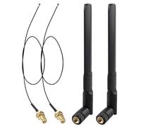 Futheda 2 Piezas Antena WiFi Doble Banda 8dBi RP-SMA Macho MIMO＋30cm IPX U.FL MHF4 a RP-SMA Hembra Cable de Extensión para Tarjeta de Red Inalámbrica Intel M.2 NGFF Adaptador WiFi Portátil