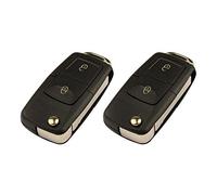 Futheda 2 Piezas de 2 Botones de Repuesto para Llave de Coche con Mando a Distancia de Entrada sin Llave, Compatible con Golf MK4 Bora Passat Polo Seat Leon Toledo Octavia con Cuchilla