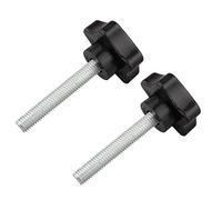 Futheda 2 piezas M8 x 50 mm rosca de repuesto estrella mano pomo ~ tornillo de apriete negro