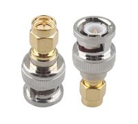 Futheda 2PCS SMA Male to BNC Male RF Coax Adapter SMA to BNC Connector Coaxial Jack Antenna Connector Straight Coupler Compatible with SDR Ham Radio Baofeng UV 5R uv82 V-5r5 Two Way Handheld Radio