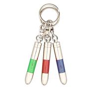 Futheda 3 llaveros antiestáticos con forma de cónico, descargador estático de coche, alta tensión, descarga estática, llavero de color plateado (fucsia, azul y verde)